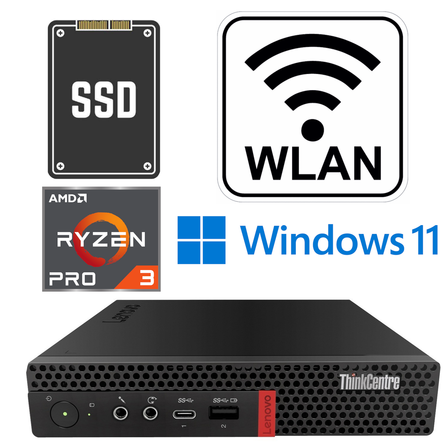 Lenovo M75q AMD Ryzen 3 Pro 3200GE WLAN