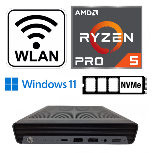 HP 805 G8 mini  WLAN AMD Ryzen 5 Pro 5650G 16GB RAM 256GB NVME Windows 11 Home