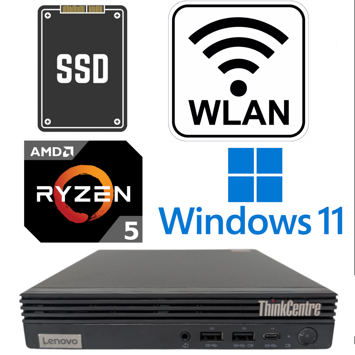 Lenovo M75q Gen 5 AMD Ryzen 5 Pro 8500GE WLAN